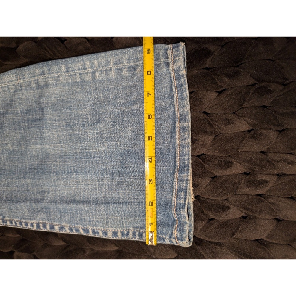 Womens Bke Denim Payton Bootcut Distressed Jeans Size 31X33 1/2 Medium Wash - Picture 7 of 14